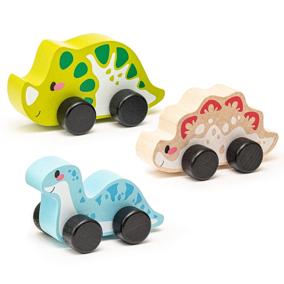 Cubika Holz Dinosaurier Holzspielzeugset Dinosaurier 3er Set Dinos Holz Kinderspielzeug ab 18 Monaten