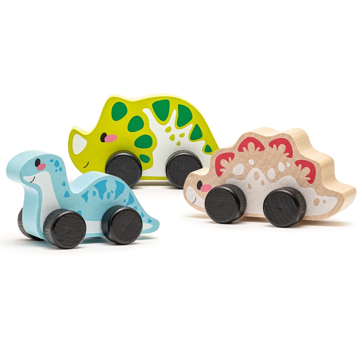Cubika Holz Dinosaurier Holzspielzeugset Dinosaurier 3er Set Dinos Holz Kinderspielzeug ab 18 Monaten