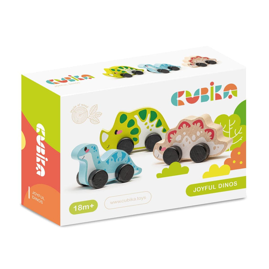 Cubika Holz Dinosaurier Holzspielzeugset Dinosaurier 3er Set Dinos Holz Kinderspielzeug ab 18 Monaten