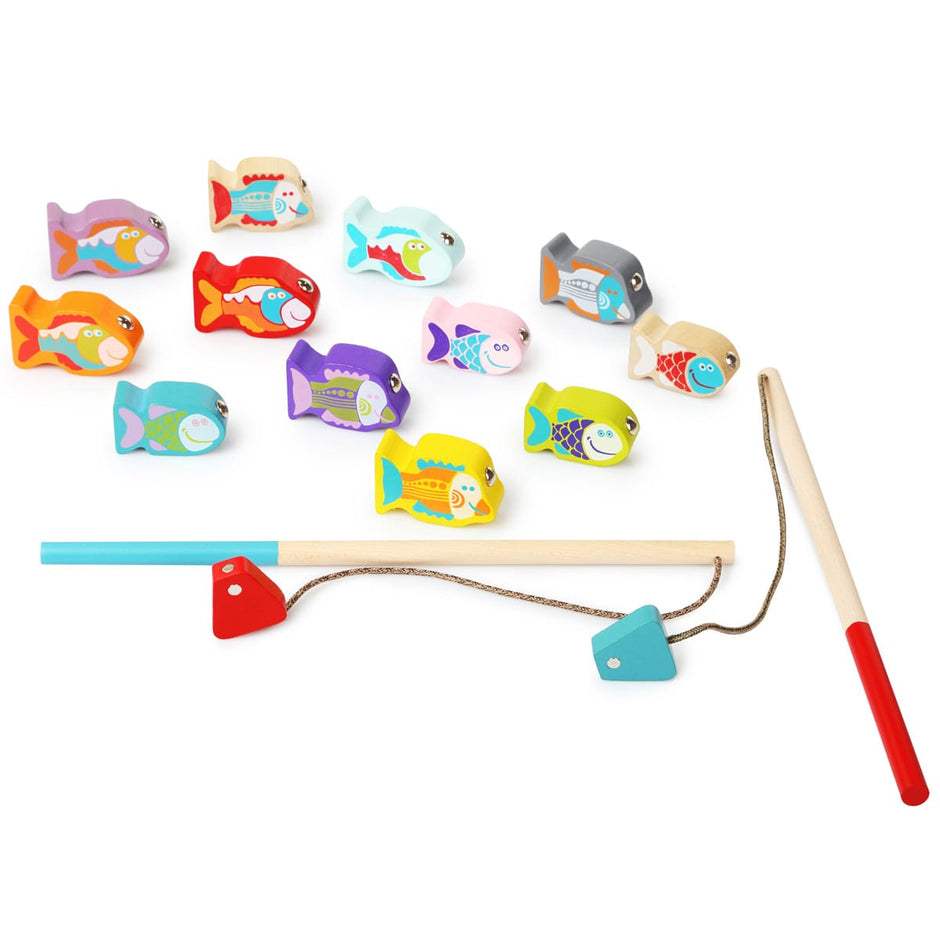 Holz Angelspiel Kinderspielzeug Angeln Fische Angeln ab 3 Jahren - Spielzeug Opa