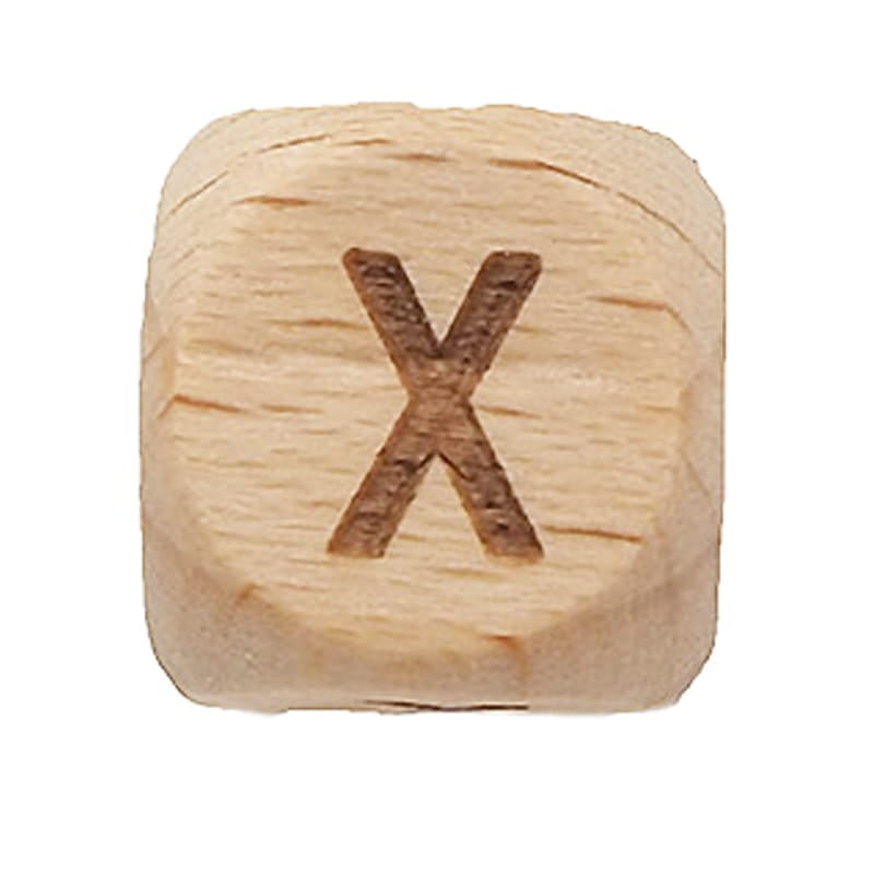 Spielzeug Opa Buchstaben Perlen X Holzbuchstaben Buche A–Z – 12 mm | Großbuchstaben gelasert Perlen