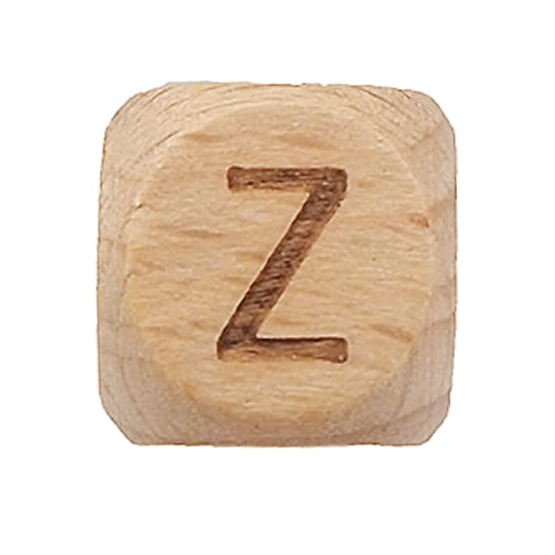 Spielzeug Opa Buchstaben Perlen Z Holzbuchstaben Buche A–Z – 12 mm | Großbuchstaben gelasert Perlen