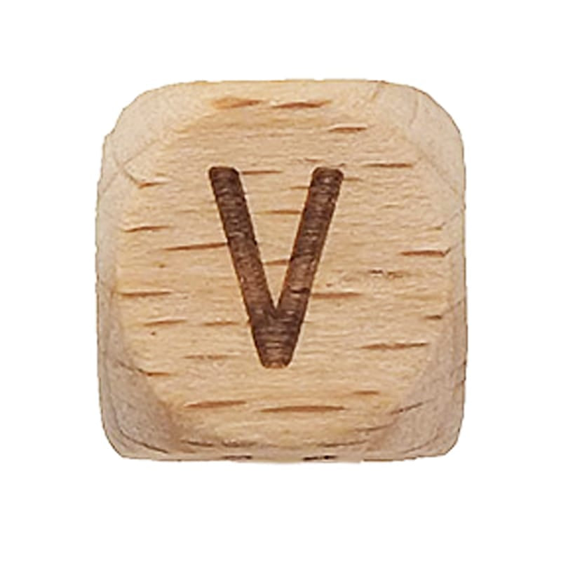 Spielzeug Opa Buchstaben Perlen V Holzbuchstaben Buche A–Z – 12 mm | Großbuchstaben gelasert Perlen