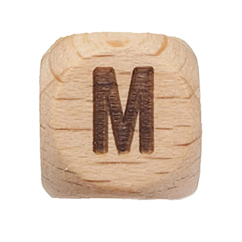 Spielzeug Opa Buchstaben Perlen Holzbuchstaben Buche A–Z – 12 mm | Großbuchstaben gelasert Perlen