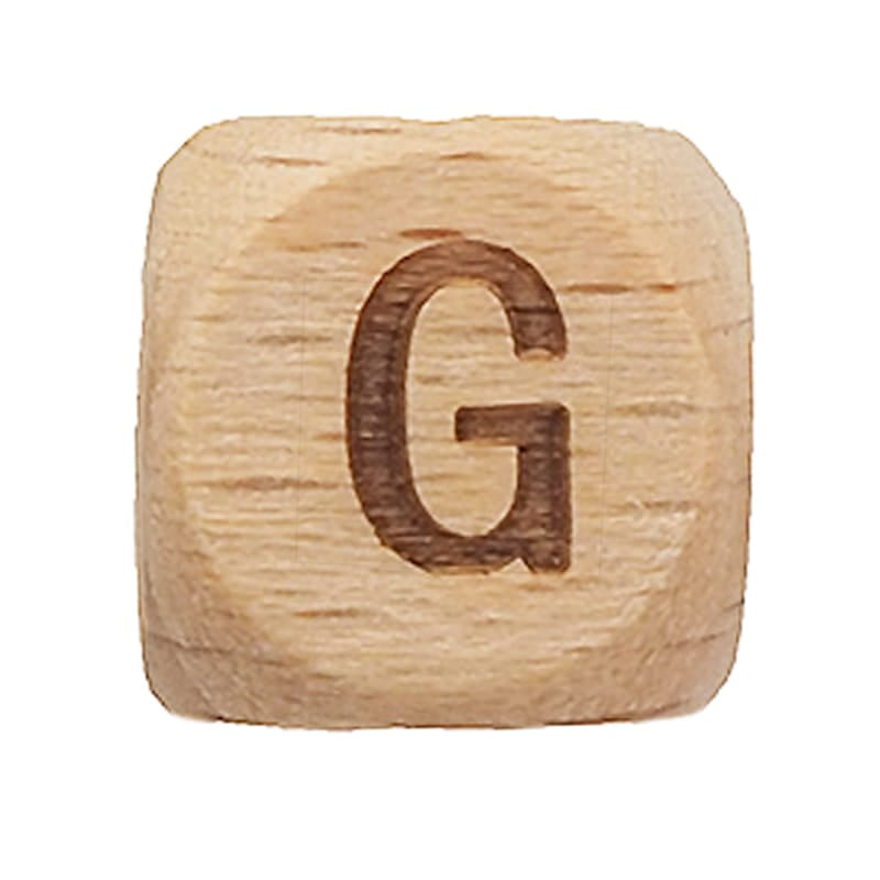 Spielzeug Opa Buchstaben Perlen G Holzbuchstaben Buche A–Z – 12 mm | Großbuchstaben gelasert Perlen