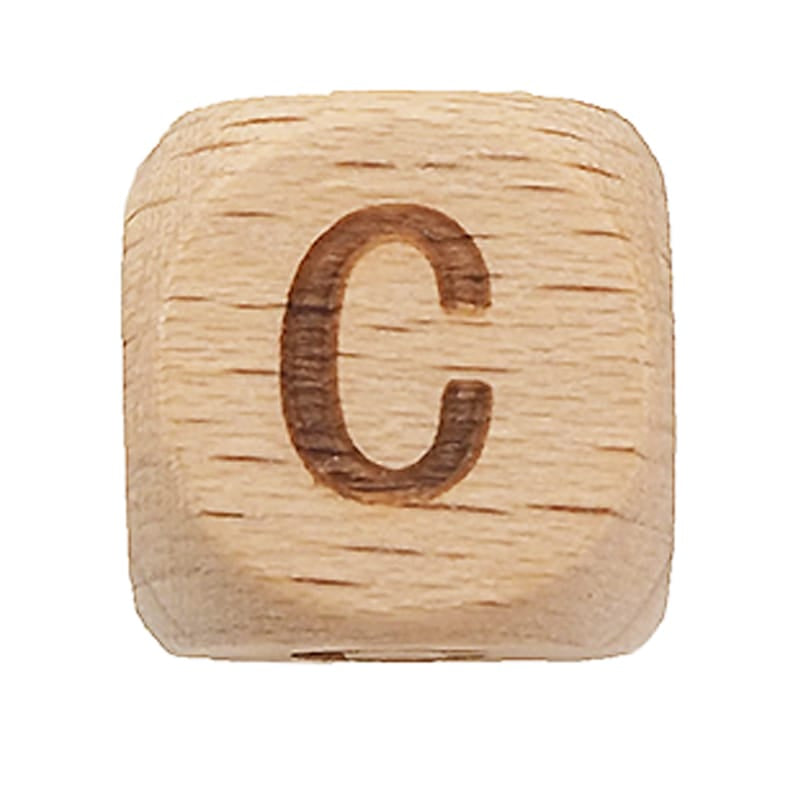 Spielzeug Opa Buchstaben Perlen C Holzbuchstaben Buche A–Z – 12 mm | Großbuchstaben gelasert Perlen