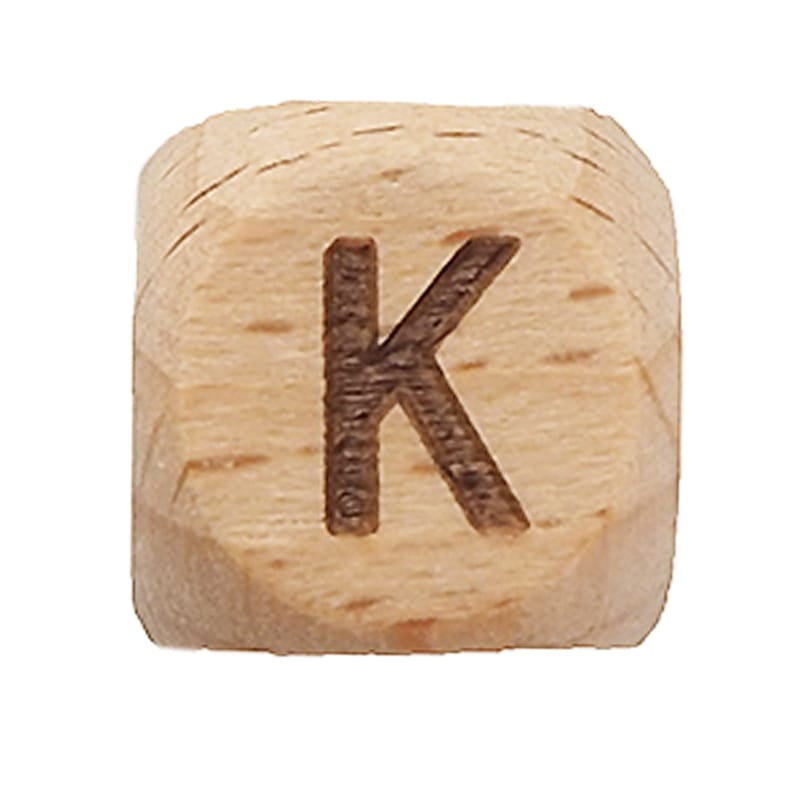 Spielzeug Opa Buchstaben Perlen K Holzbuchstaben Buche A–Z – 12 mm | Großbuchstaben gelasert Perlen