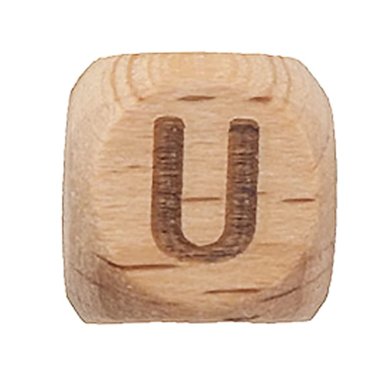 Spielzeug Opa Buchstaben Perlen U Holzbuchstaben Buche A–Z – 12 mm | Großbuchstaben gelasert Perlen