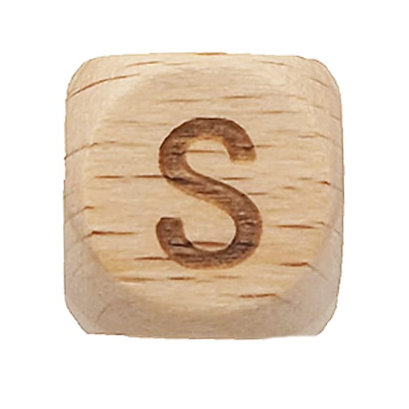 Spielzeug Opa Buchstaben Perlen Holzbuchstaben Buche A–Z – 12 mm | Großbuchstaben gelasert Perlen
