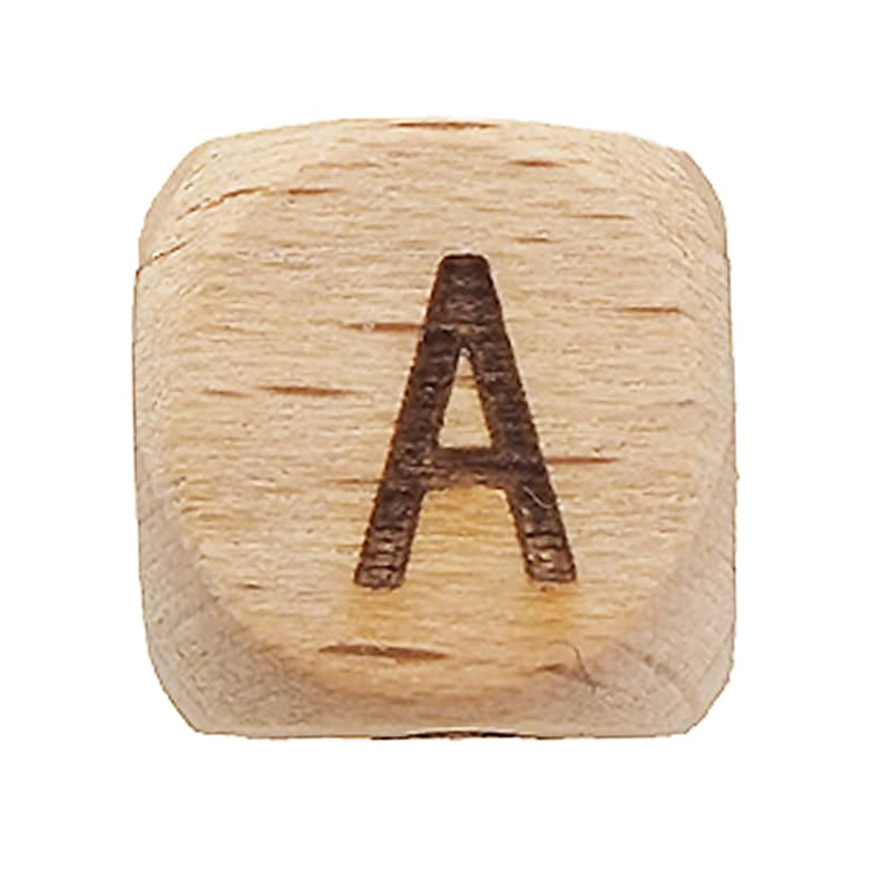Spielzeug Opa Buchstaben Perlen Holzbuchstaben Buche A–Z – 12 mm | Großbuchstaben gelasert Perlen