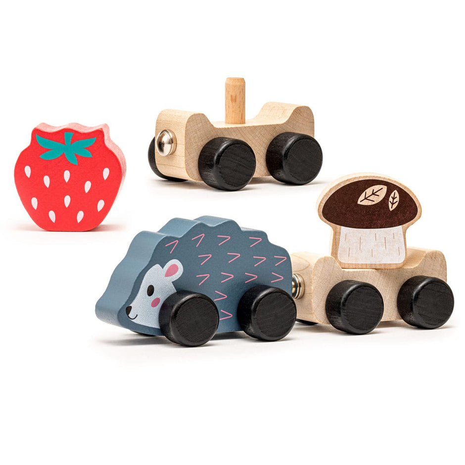 Cubika Holzzug Holzspielzeug Kluger Igel Schiebespielzeug Kinder ab 18 Monaten