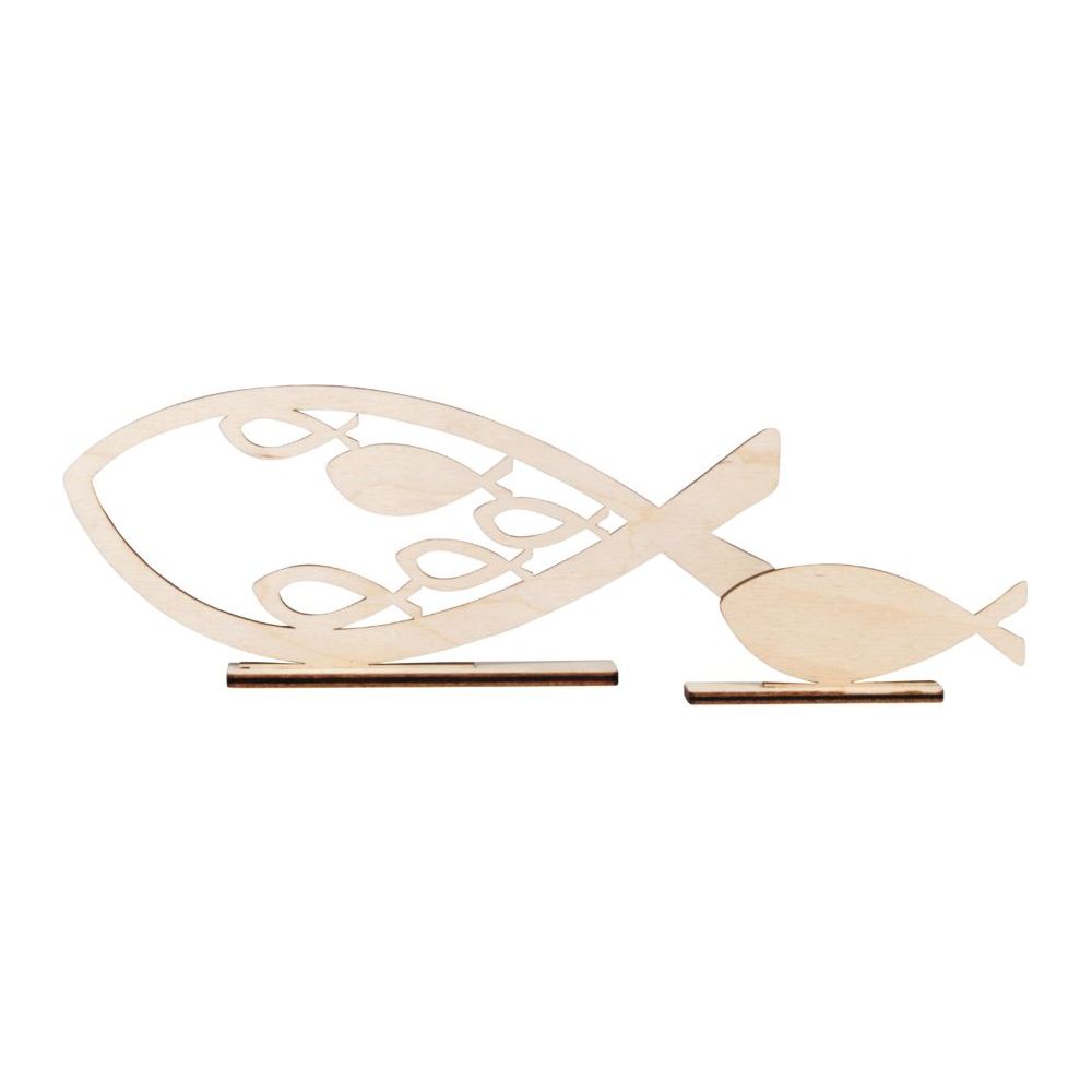 Holzmotive Fische zur Konfirmation Taufe Kommunion Deko Angel Geschenk 20x8,3cm, 4-teilig, - Spielzeug Opa