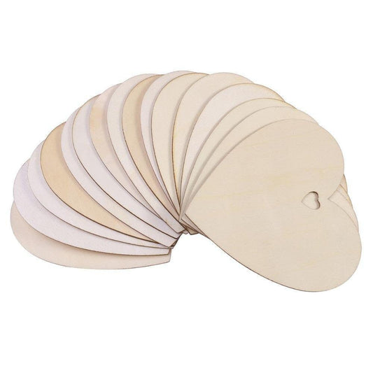Streu Holz Herzen XXL 10 Stück im Set Bastel Holz Deko Basteln Holzanhänger 8x8cm