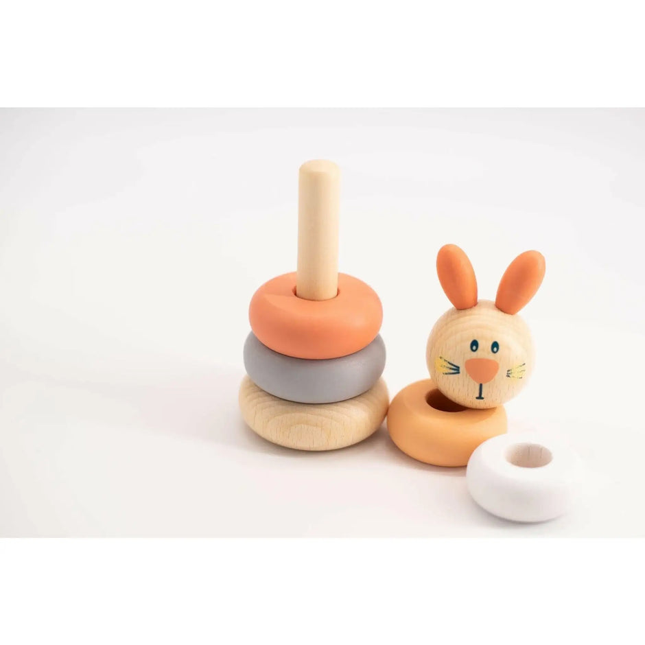 small foot Spielzeuge Spielzeug Stapel Hase Spielzeug Osterhase, Ostern aus Holz Turm in Pastell ab 1 Jahr small foot