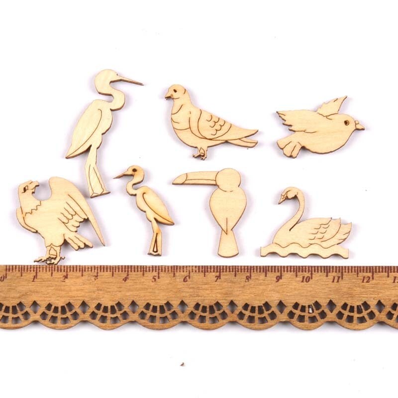 Streu Vögel aus Holz Vogel zum basteln Vogel dekorieren Tischschmuck 40 Teilig