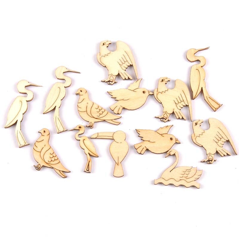 Streu Vögel aus Holz Vogel zum basteln Vogel dekorieren Tischschmuck 40 Teilig