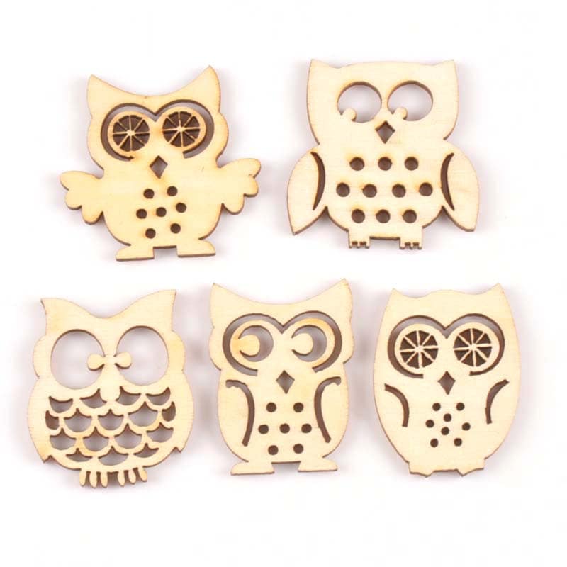 Streu Eulen Figuren aus Holz  Tierbilder zum basteln dekorieren Tischschmuck 15 Teilig Hochzeit.
