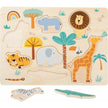 Legler Setzpuzzle Holz Tiere JETZT NEU Personalisiert gelasert Setzpuzzle Holz  Wildtiere Löwe Zebra Puzzle für Kinder Holzspielzeug Steckpuzzle Maße: ca. 30 x 22 x 1 cm