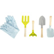 small foot Kleinkind Spielzeug Gartenschürze mit Gartenwerkzeug Kinderspielzeug Gartengeräte Sandspielzeug Spielzeug 6 Teiliges Set small foot