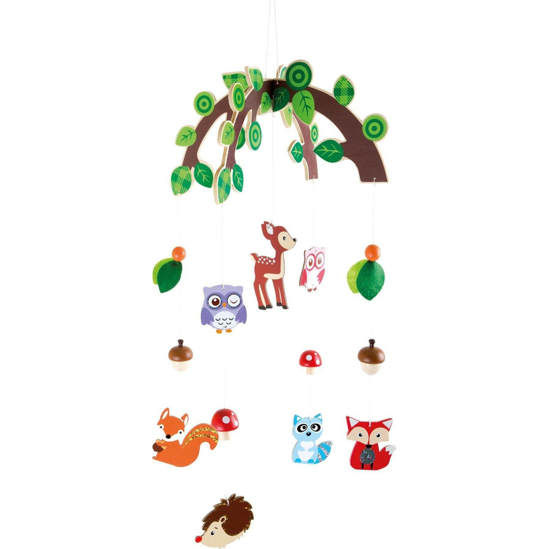 Mobile Waldtiere aus Holz Baby Mobile Bunte Tierwelt Holzspielzeug