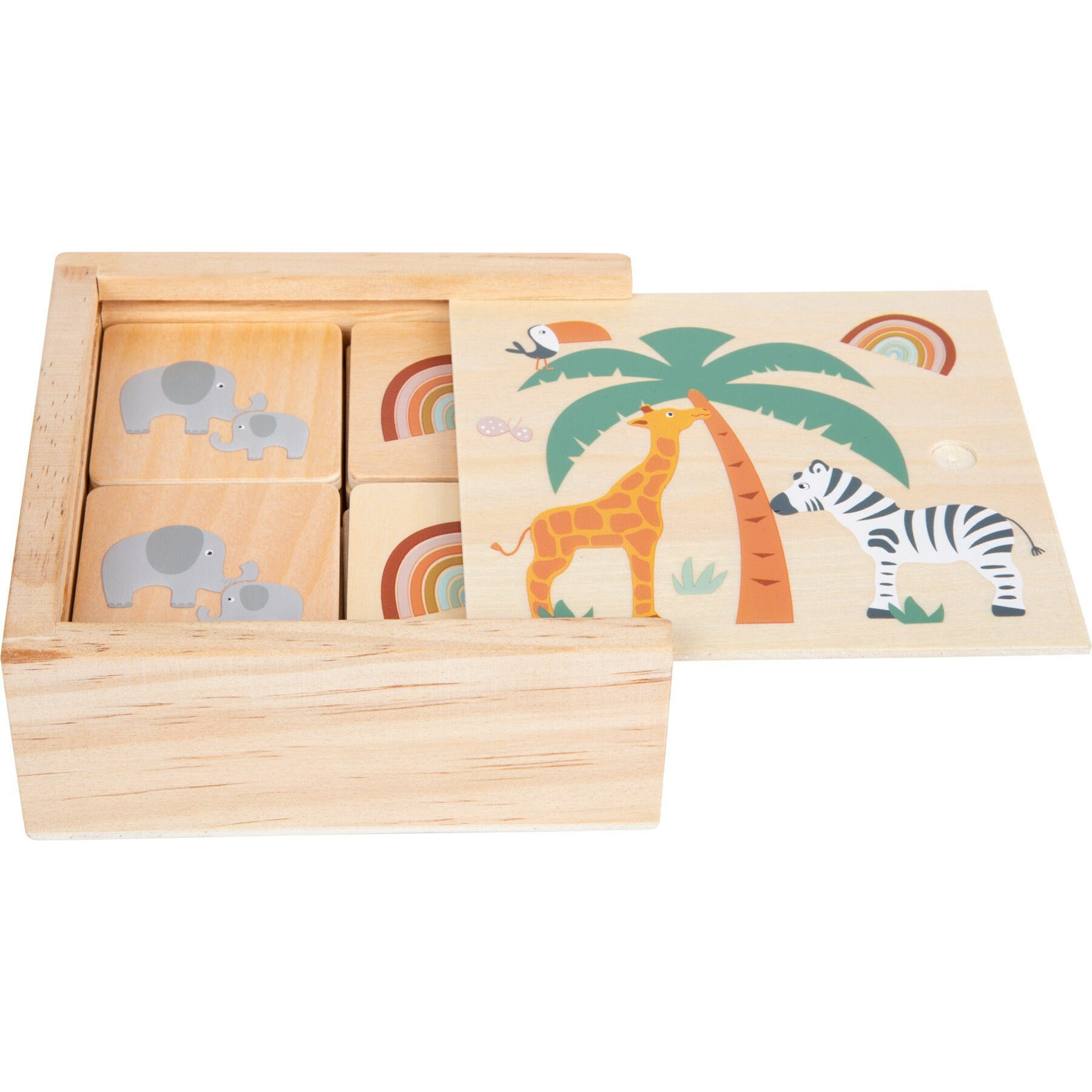 Personalisiertes  Memo Memory Spiel aus Holz Tiere Kartenspiel aus Holz Kinderspielzeug Holzspielzeug Memory 28 Teilig ab 3 Jahren.