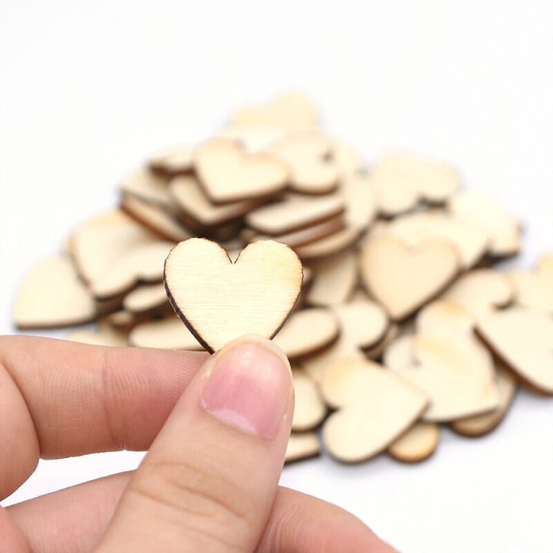 spielzeug-opa Holz Deko Pfeile Streu Holz Herzen  100Stück im Set (14) Bastel Holz Deko Basteln Holzanhänger Herzen Hochzeit Verlobung ca.20x20mm