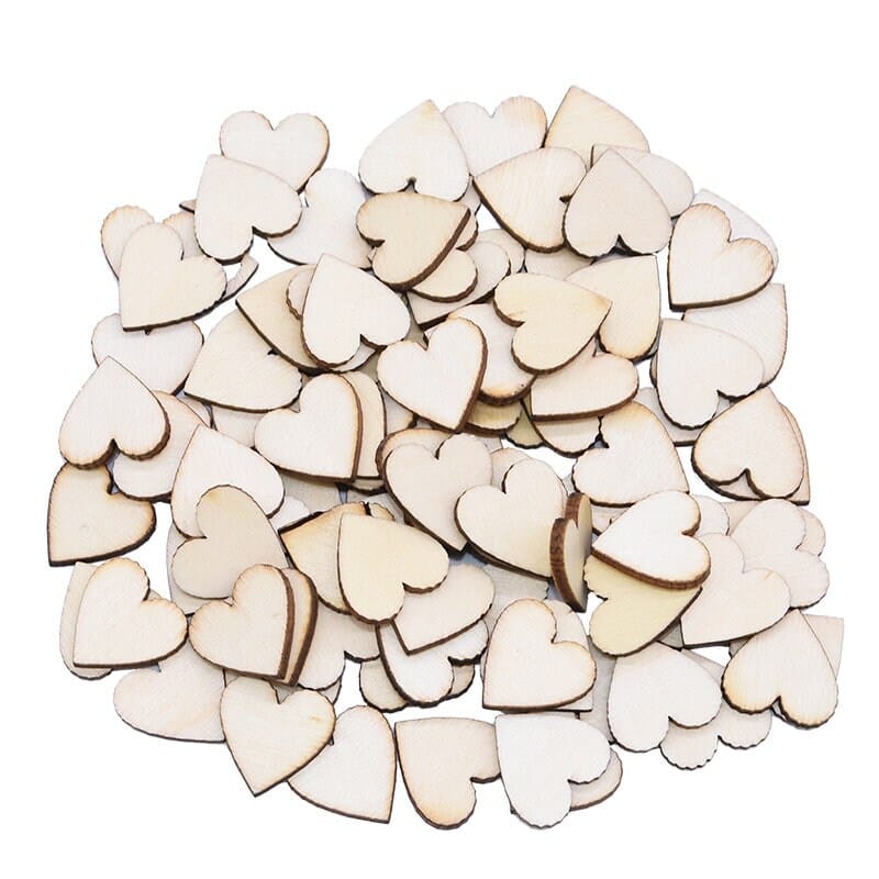 spielzeug-opa Holz Deko Pfeile Streu Holz Herzen  100Stück im Set (14) Bastel Holz Deko Basteln Holzanhänger Herzen Hochzeit Verlobung ca.20x20mm