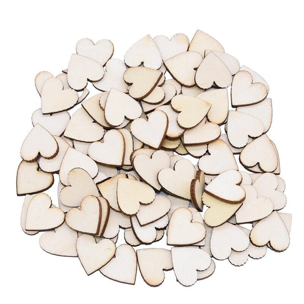 spielzeug-opa Holz Deko Pfeile Streu Holz Herzen  100Stück im Set (14) Bastel Holz Deko Basteln Holzanhänger Herzen Hochzeit Verlobung ca.20x20mm
