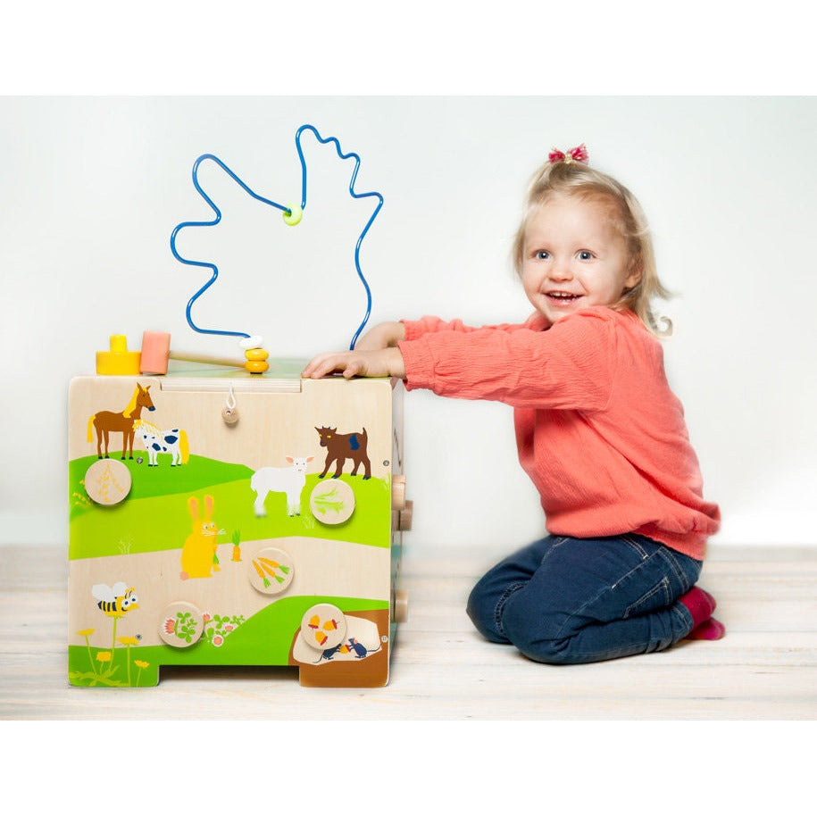 Personalisierter Motorik Würfel XXXL  Bauklötze Lernspiel  Würfel Holzspielzeug Kinderspielzeug ca. 42 x 37 x 62 cm, Spielhöhe ca. 35 cm