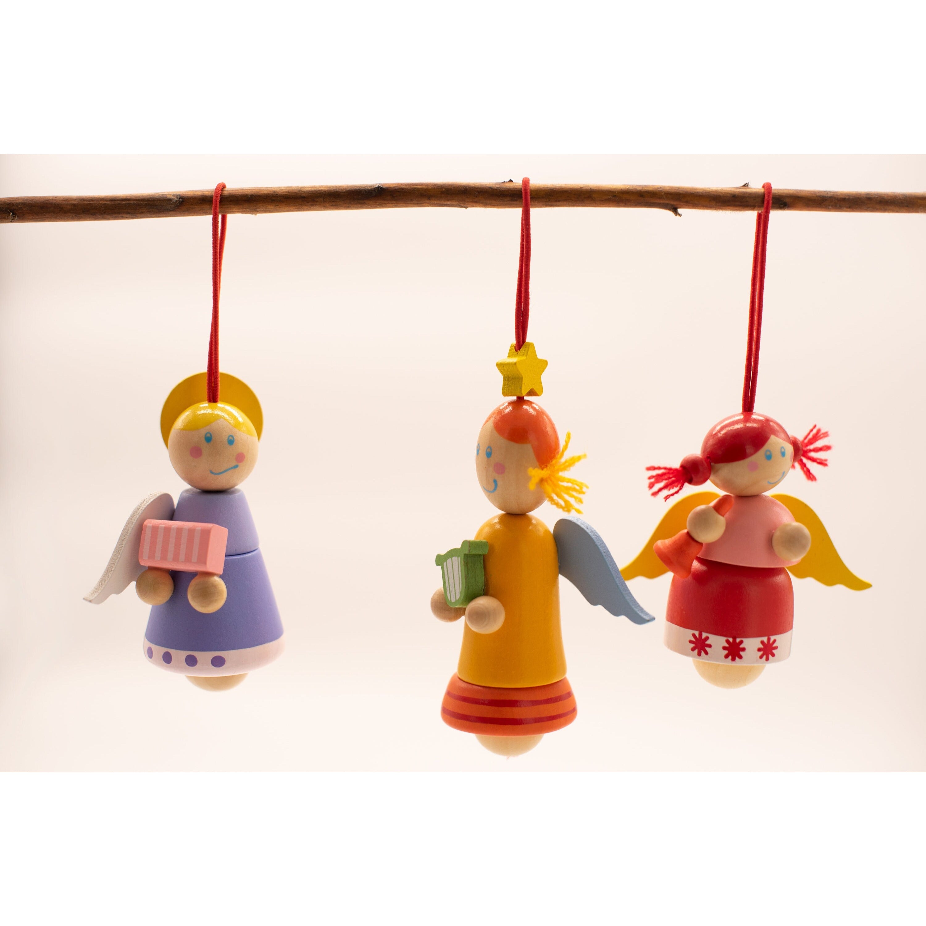 Weihnachtsbaum Engel Engel Holz Deko Weihnachtsfensterschmuck Nussknacker Schmuck 3Teilig Engel Deko Holzspielzeug Weihnachtsgeschenk