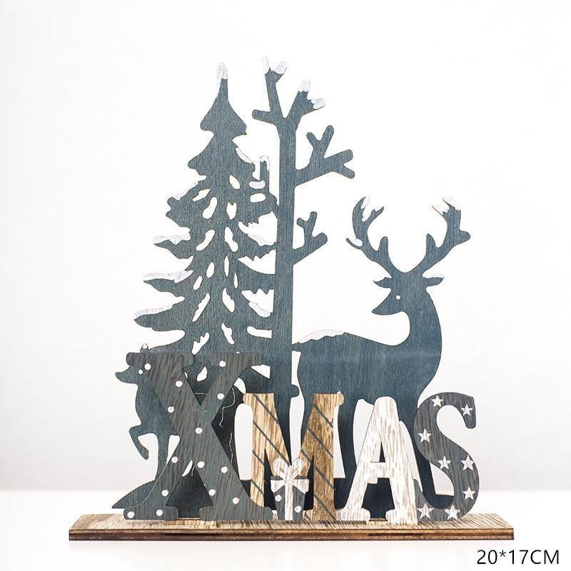 Holz Hirsch Deko Weihnachten Herbst Dekoration Geschenk Holz Spielzeug ca.: 20x17cm Tischdeko