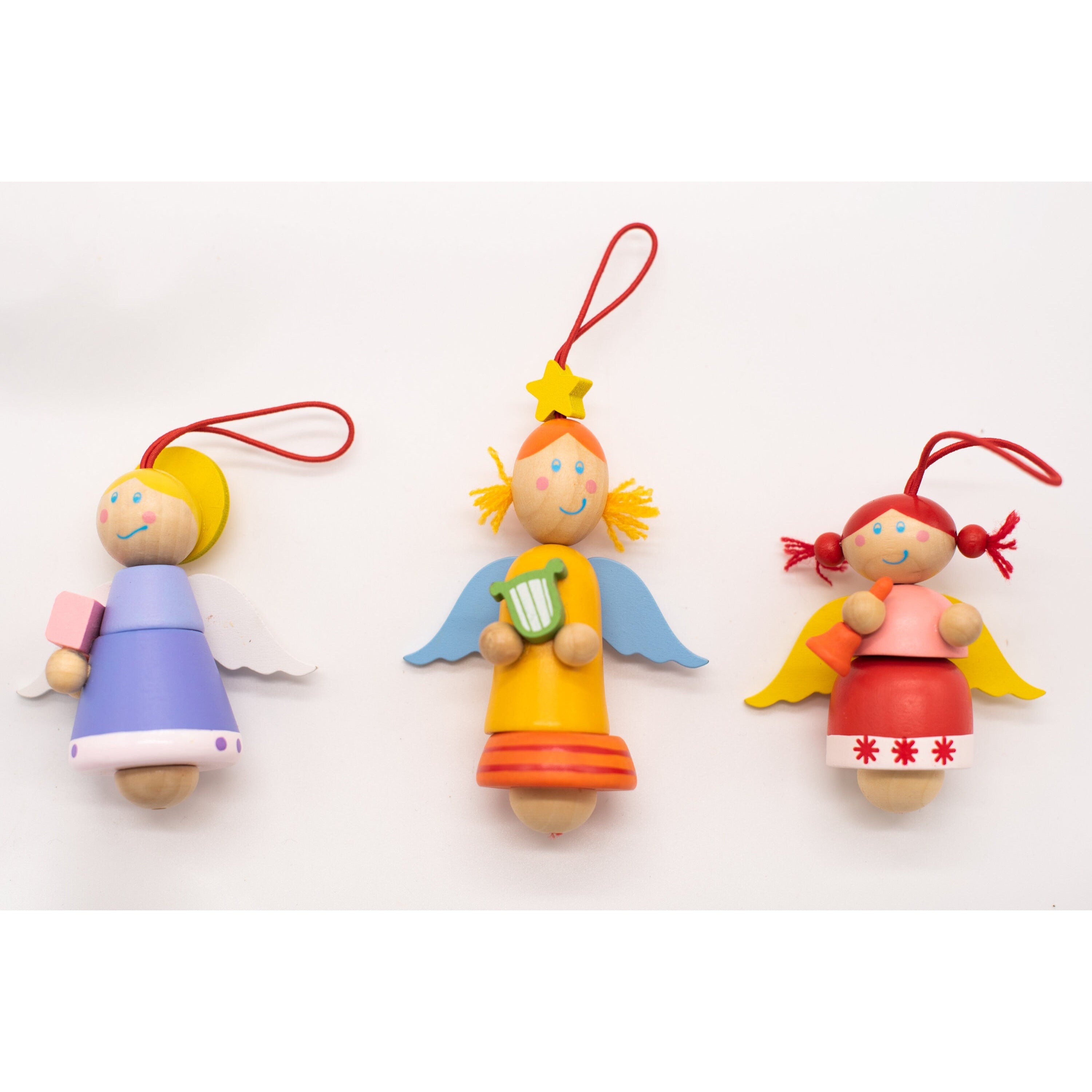 Weihnachtsbaum Engel Engel Holz Deko Weihnachtsfensterschmuck Nussknacker Schmuck 3Teilig Engel Deko Holzspielzeug Weihnachtsgeschenk