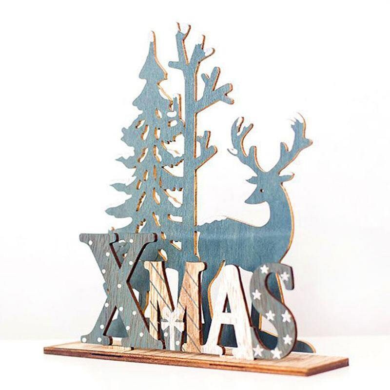 Holz Hirsch Deko Weihnachten Herbst Dekoration Geschenk Holz Spielzeug ca.: 20x17cm Tischdeko