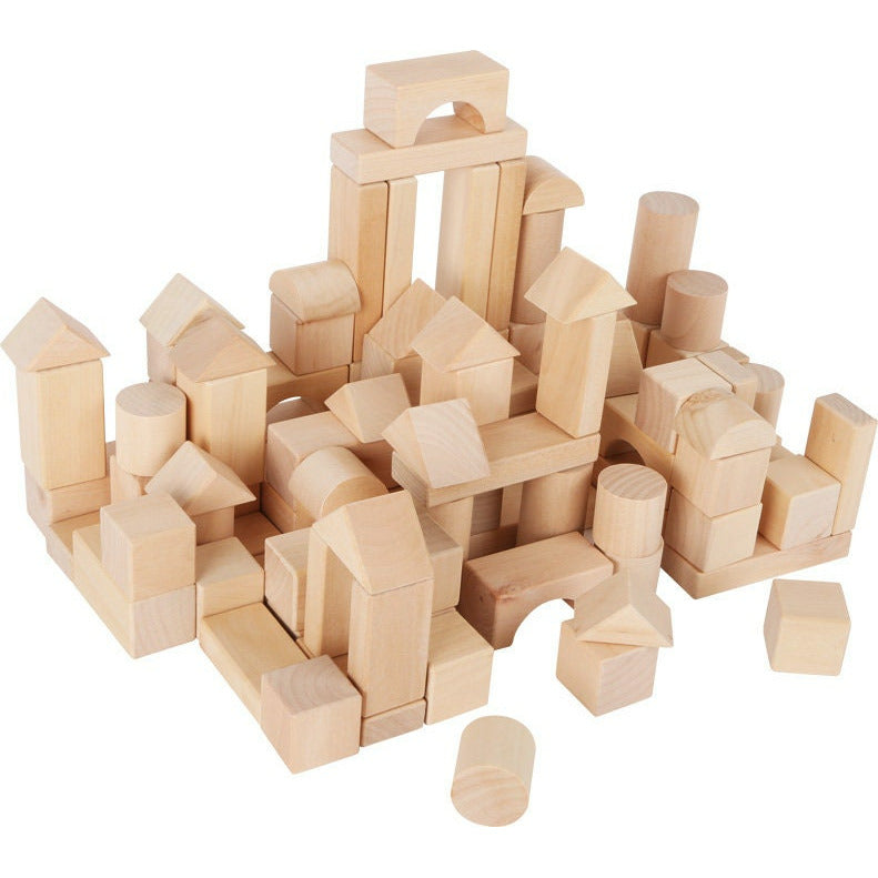 Bauklötze Holz Buche Naturbausteine Holzspielzeug Kinderspielzeug Kinderspielzeug 100 Teilig Natur ab 2 Jahre.