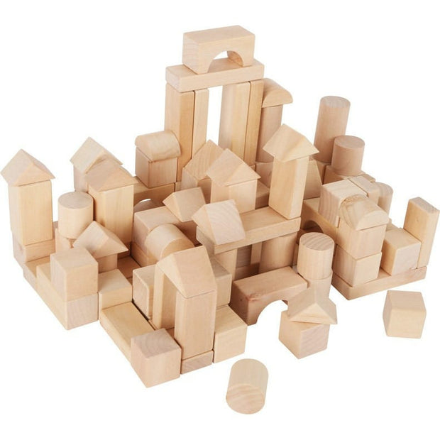 small foot Kinderspielzeug Holz Personalisierbare Bauklötze Holz Buche Naturbausteine Holzspielzeug Kinderspielzeug Kinderspielzeug 100 Teilig Natur ab 1 Jahre. small foot