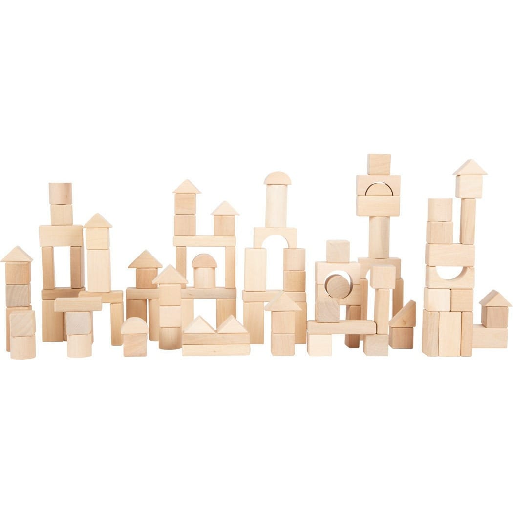 small foot Kinderspielzeug Holz Personalisierbare Bauklötze Holz Buche Naturbausteine Holzspielzeug Kinderspielzeug Kinderspielzeug 100 Teilig Natur ab 1 Jahre. small foot