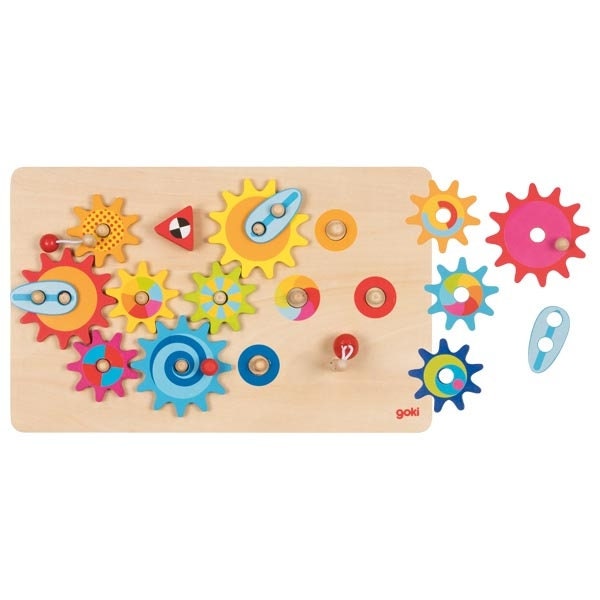 Personalisierte Zahnrad Bausatz XXXL Holzspielzeug ab 3 Jahren Kinderspielzeug zum Zahnradspiel Lernen Motorik Spiel Holz Bauen