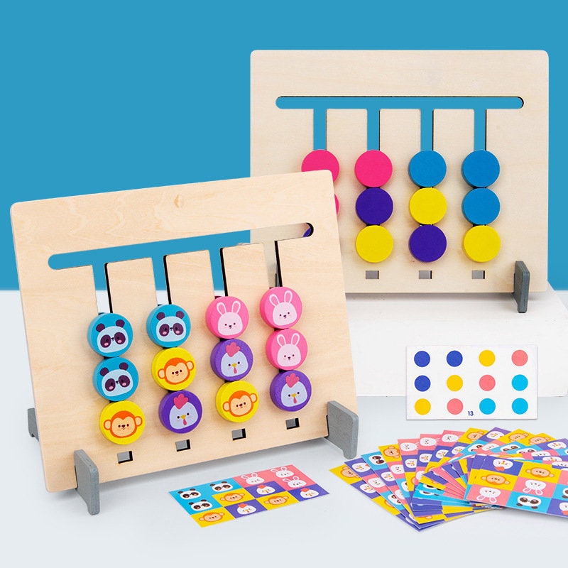 Personalisiert Logik Labyrinth Holz Schiebespiel Tiere Puzzle Kinder Spielzeug Lernspiel Holzspielzeug ab 3 Jahren 20 Teilig