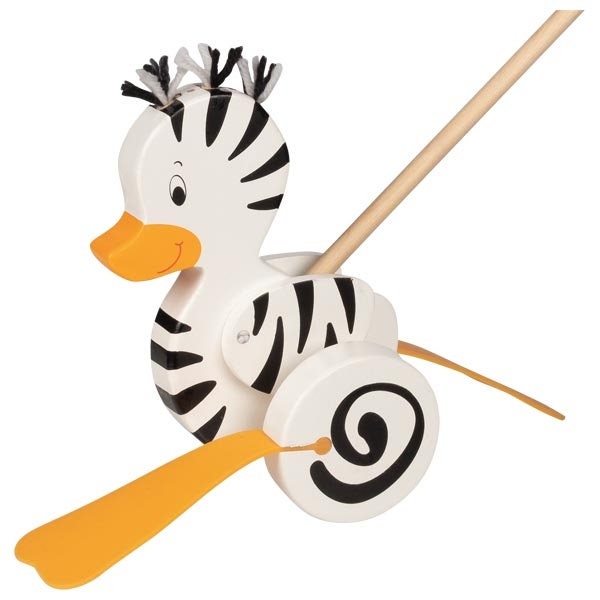 Schiebe Zebra Ente Kinderspielzeug Holzspielzeug Ab 12Monaten zum Spielen Schiebe Spiel Holz