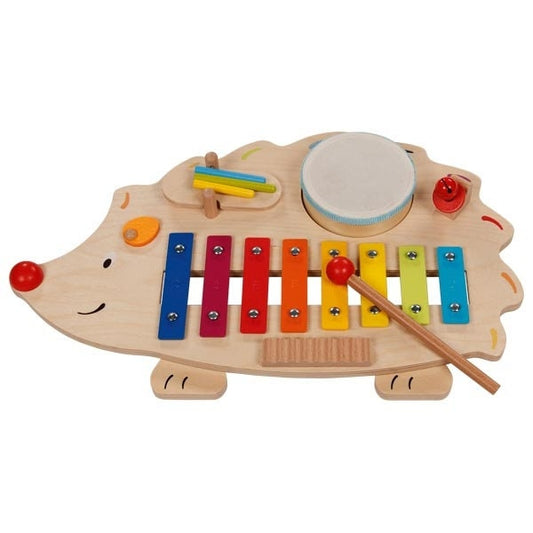 Personalisierbar Musikinstrument XXL Musikigel Xylopfon Holzspielezug Kinderspielzeug mit Trommel Extra Groß Klangstation