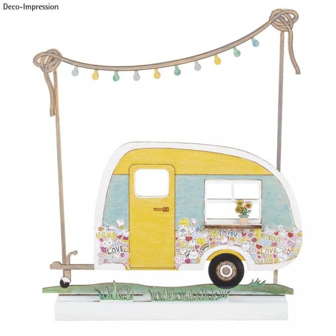 Wohnwagen zum anmalen gestalten aus Holz Bastel Satz Kinderspielzeug Geschenk Deko Geschenk