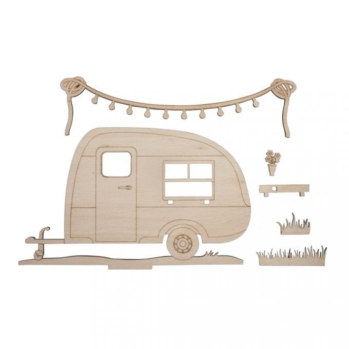 Wohnwagen zum anmalen gestalten aus Holz Bastel Satz Kinderspielzeug Geschenk Deko Geschenk
