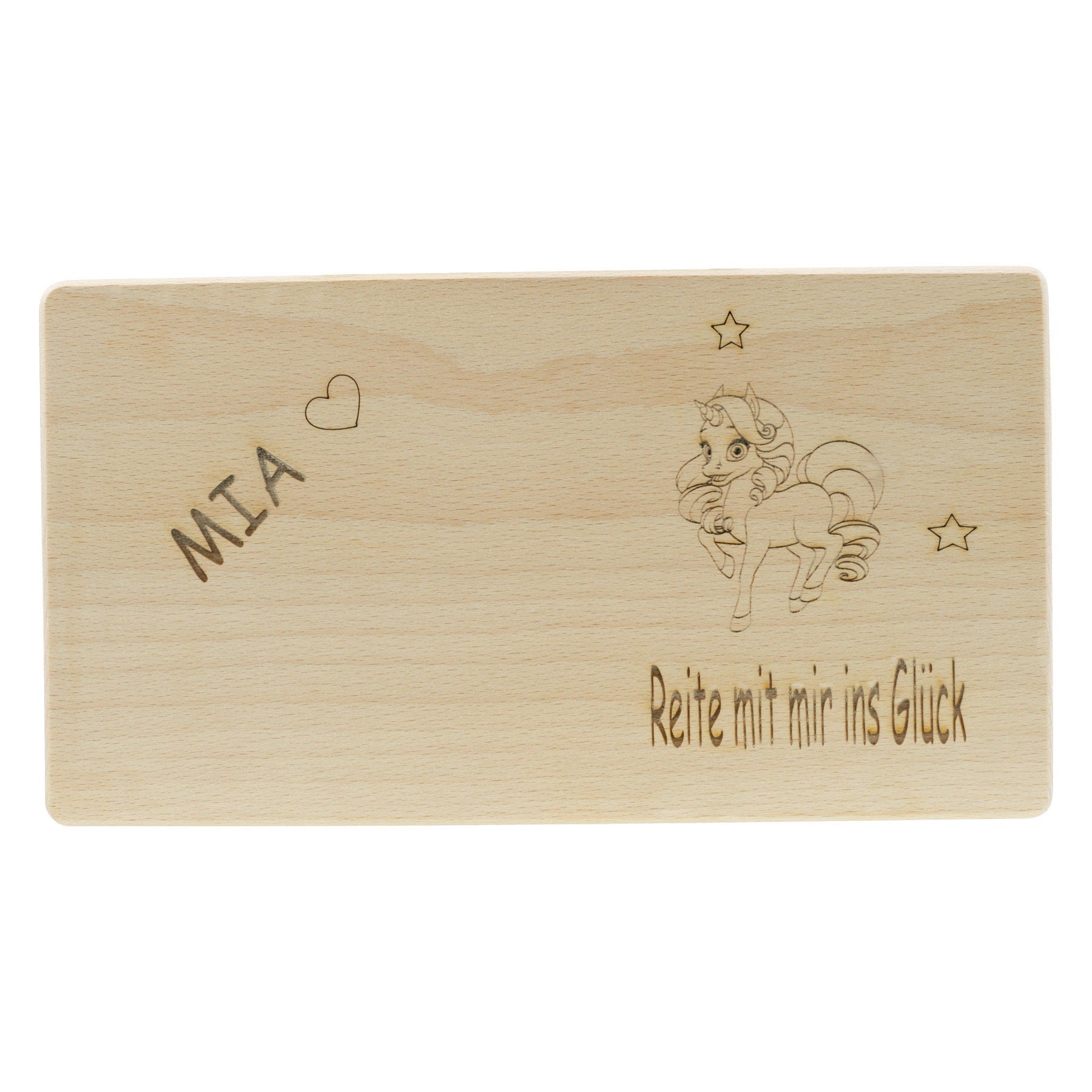 Frühstücksbrettchen Personalisierung mit Beschriftung Holz Laser mit Name Bild Holz Brett Geschenk  220 x 120 x 10 mm (LxBxH)