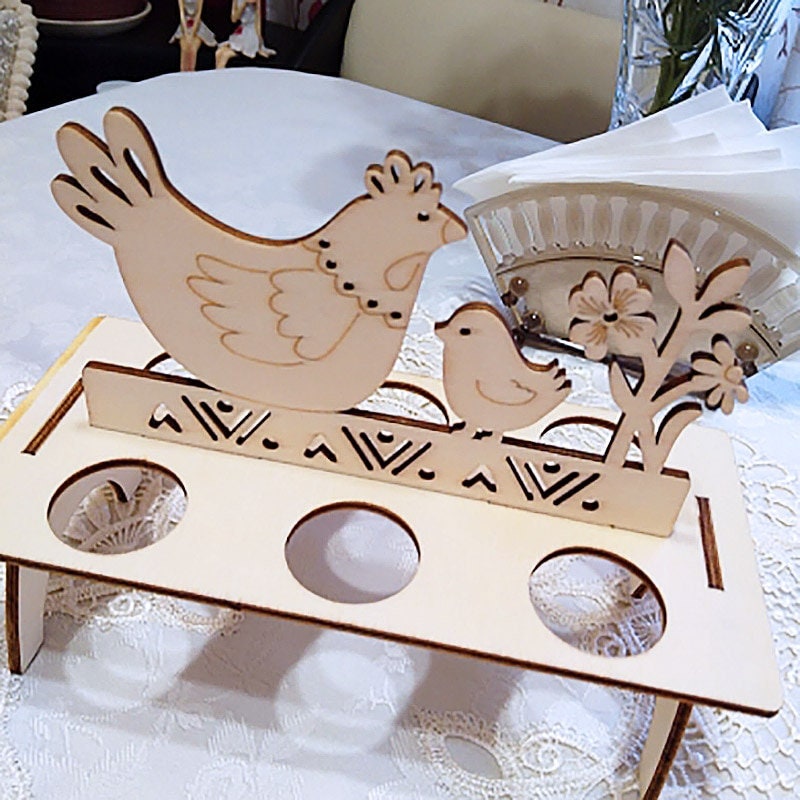 Ostern Eierbecher Hühner Ostern Halter aus Holz für Ostereier. Stecksatz zum bemalen.