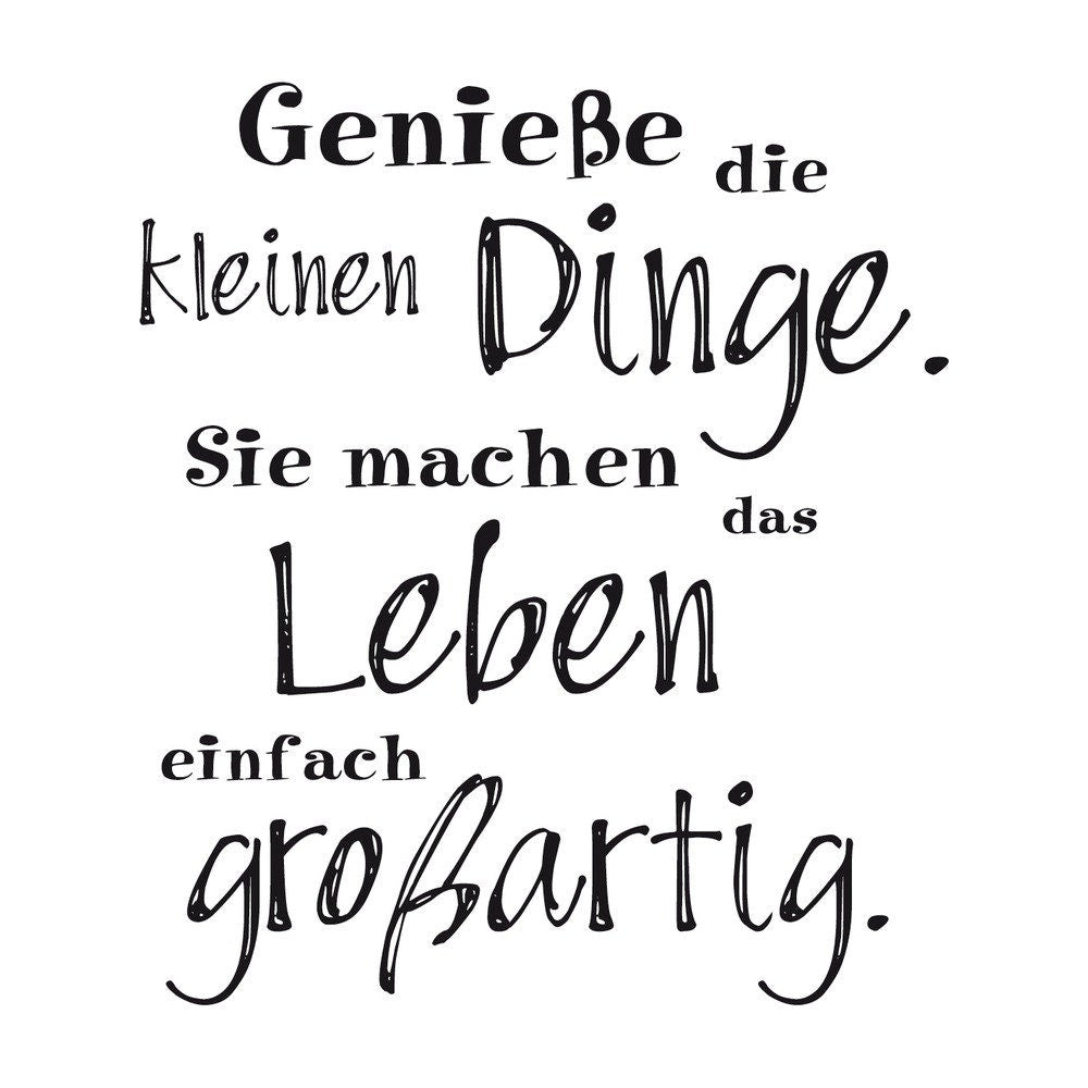 Stempel mit Spruch und Stempelkissen Schwarz Karten Deko Stempeln Basteln Papier Holz Deko
