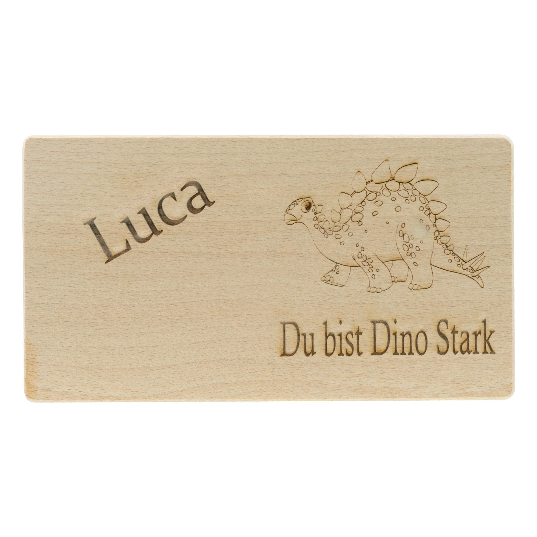 Frühstücksbrettchen Personalisierung mit Beschriftung Holz Laser mit Name Bild Holz Brett Geschenk  220 x 120 x 10 mm (LxBxH)