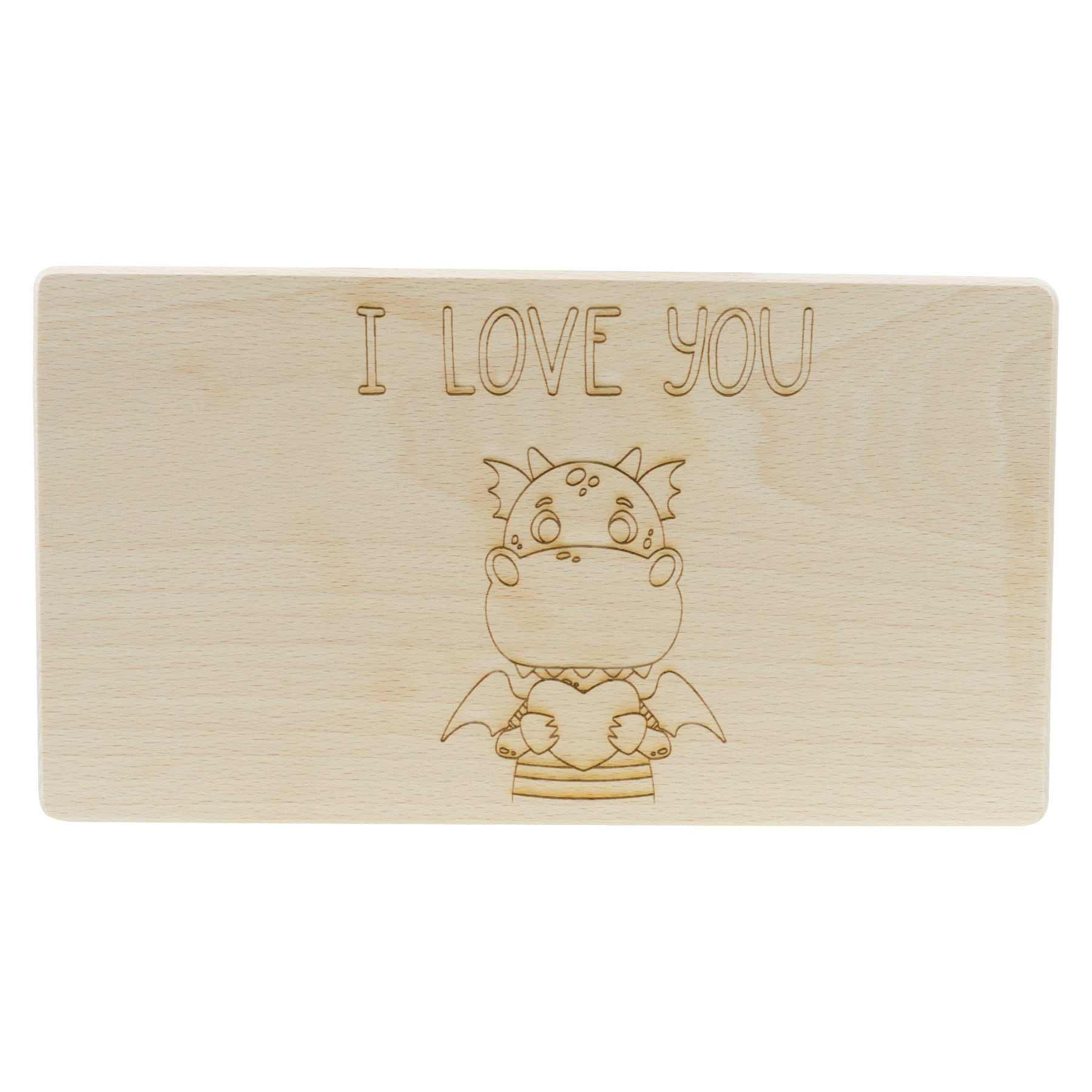Frühstücksbrettchen Personalisierung Drache  mit Beschriftung Holz Laser mit Name Bild Holz Brett Geschenk  220 x 120 x 10 mm (LxBxH)