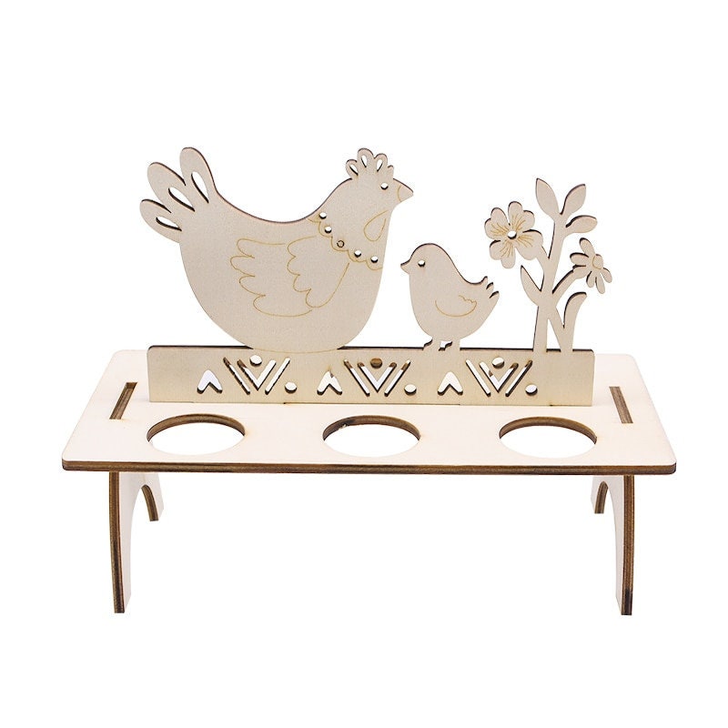 Ostern Eierbecher Hühner Ostern Halter aus Holz für Ostereier. Stecksatz zum bemalen.