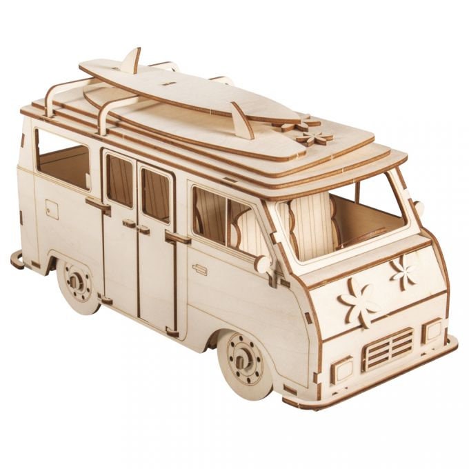 Caravan Kit Decoration Bastle Bulli VW Bus Motorhome Camping Bus for painting wood Children's toys Dimensions of the motorhome Size 30x13x17 cm