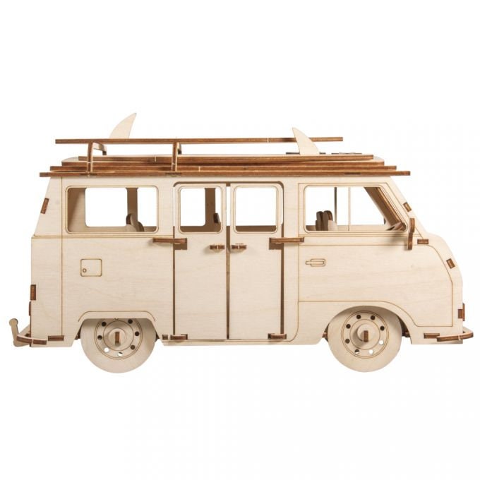 Caravan Kit Decoration Bastle Bulli VW Bus Motorhome Camping Bus for painting wood Children's toys Dimensions of the motorhome Size 30x13x17 cm